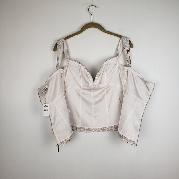 Express Off Shoulder Corset Top NWT Brocade Bustier Sz 4 Party Occasion - Picture 4 of 7
